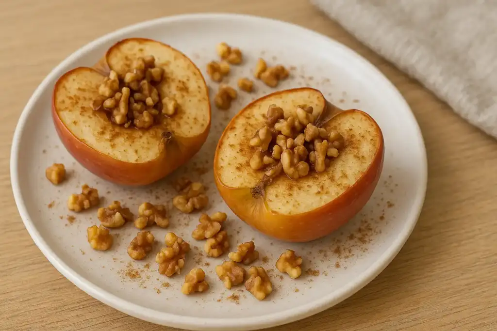 Manzanas al horno con canela y nueces