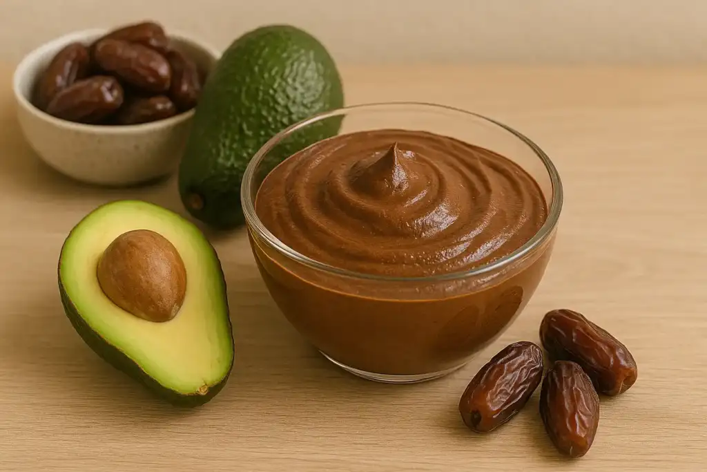 Mousse de chocolate con palta y dátiles